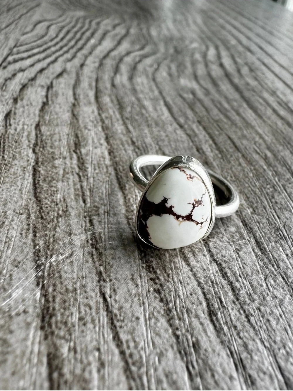 Handmade Wild Horse Jasper 925 Sterling Silver Ring Size 3.5